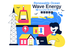 10 Renewable Ocean Wave Energy Illustration Product Image 1