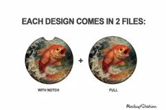 Fishing Car Coaster PNG | Ocean Fish Round Sublimation Product Image 2