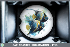 GorgeousOcean Fish Sketch Car Coaster design.