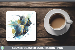 GorgeousOcean Fish Sketch Square Coaster design.