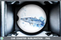 GorgeousOcean Fish Sketch Car Coaster design.