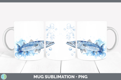 GorgeousOcean Fish Sketch Mug Wrap design.