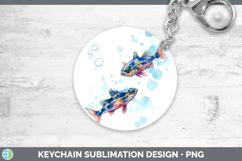 GorgeousOcean Fish Sketch Keychain design.