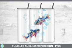 GorgeousOcean Fish Sketch Tumbler design.