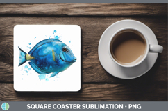 GorgeousOcean Fish Sketch Square Coaster design.