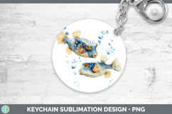 GorgeousOcean Fish Sketch Keychain design.