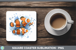 GorgeousOcean Fish Sketch Square Coaster design.