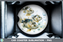 GorgeousOcean Fish Sketch Car Coaster design.
