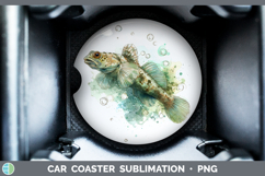 GorgeousOcean Fish Sketch Car Coaster design.