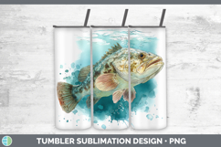 GorgeousOcean Fish Sketch Tumbler design.