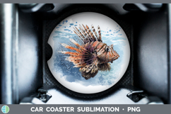 GorgeousOcean Fish Sketch Car Coaster design.