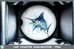 GorgeousOcean Fish Sketch Car Coaster design.