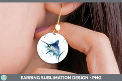 GorgeousOcean Fish Sketch Round Earrings design.