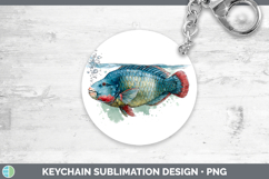 GorgeousOcean Fish Sketch Keychain design.