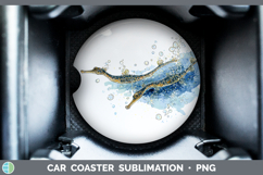 GorgeousOcean Fish Sketch Car Coaster design.