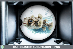 GorgeousOcean Fish Sketch Car Coaster design.