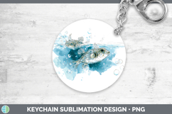 GorgeousOcean Fish Sketch Keychain design.