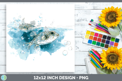 GorgeousOcean Fish Sketch Paper Backgrounds design.