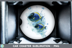 GorgeousOcean Fish Sketch Car Coaster design.