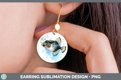 GorgeousOcean Fish Sketch Round Earrings design.