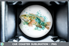 GorgeousOcean Fish Sketch Car Coaster design.