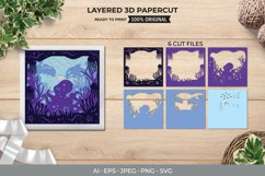 3D Papercut Beautiful Underwater Ocean Life Layered Template Product Image 1