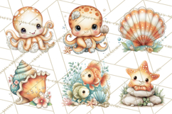 Underwater Ocean Clipart PNG, Sea Animals and Coral Elements Product Image 6