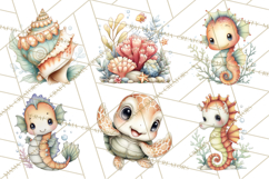 Underwater Ocean Clipart PNG, Sea Animals and Coral Elements Product Image 7