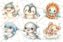 Underwater Ocean Clipart PNG, Sea Animals and Coral Elements Product Image 4