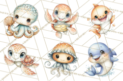 Underwater Ocean Clipart PNG, Sea Animals and Coral Elements Product Image 9