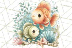 Underwater Ocean Clipart PNG, Sea Animals and Coral Elements Product Image 2