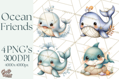 Underwater Ocean Clipart PNG, Sea Animals and Coral Elements Product Image 1