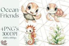 Underwater Ocean Clipart PNG, Sea Animals and Coral Elements Product Image 1