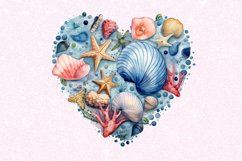 Ocean Heart Watercolor Sublimation Clipart Product Image 4