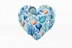 Ocean Heart Watercolor Sublimation Clipart Product Image 5