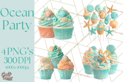 Under the Sea Birthday Party Clipart, Ocean Celebration Png Product Image 1