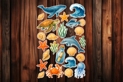 Ocean Printable Stickers - PNG Sticker Sheet