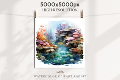 Ocean Sea Coral Nautical Seascape Undersea World Fish PNG Art Watercolor Transparent wedding invitation shirt designs sublimation printable bloom