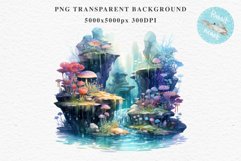Ocean Sea Coral Nautical Seascape Undersea World Fish PNG Art Watercolor Transparent wedding invitation shirt designs sublimation printable bloom