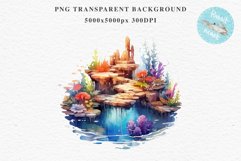 Ocean Sea Coral Nautical Seascape Undersea World Fish PNG Art Watercolor Transparent wedding invitation shirt designs sublimation printable bloom