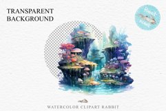Ocean Sea Coral Nautical Seascape Undersea World Fish PNG Art Watercolor Transparent wedding invitation shirt designs sublimation printable bloom