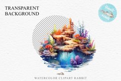 Ocean Sea Coral Nautical Seascape Undersea World Fish PNG Art Watercolor Transparent wedding invitation shirt designs sublimation printable bloom