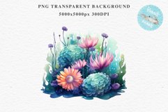 Ocean Sea Coral Nautical Seascape Undersea World Fish PNG Art Watercolor Transparent wedding invitation shirt designs sublimation printable bloom