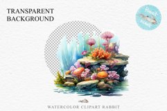 Ocean Sea Coral Nautical Seascape Undersea World Fish PNG Art Watercolor Transparent wedding invitation shirt designs sublimation printable bloom