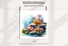 Ocean Sea Coral Nautical Seascape Undersea World Fish PNG Art Watercolor Transparent wedding invitation shirt designs sublimation printable bloom