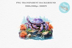Ocean Sea Life Nautical Seascape Crab Undersea World PNG Art Watercolor Transparent wedding invitation shirt designs sublimation printable bloom architecture