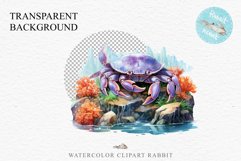 Ocean Sea Life Nautical Seascape Crab Undersea World PNG Art Watercolor Transparent wedding invitation shirt designs sublimation printable bloom architecture