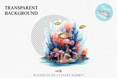 Ocean Sea Life Nautical Seascape Fish Undersea World PNG Art Watercolor Transparent wedding invitation shirt designs sublimation printable bloom