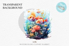 Ocean Sea Life Nautical Seascape Fish Undersea World PNG Art Watercolor Transparent wedding invitation shirt designs sublimation printable bloom