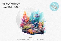 Ocean Sea Life Nautical Seascape Fish Undersea World PNG Art Watercolor Transparent wedding invitation shirt designs sublimation printable bloom